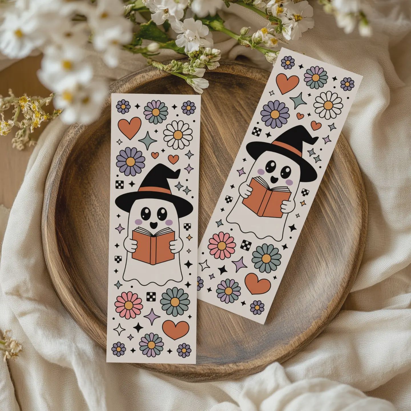 Retro Ghost Bookmarks Part 2, Option: Design 1 - NO PACKAGING
