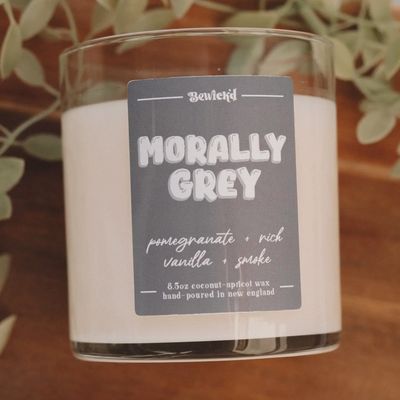 Morally Grey Candle - Book-Inspired Luxury Coconut Apricot Wax