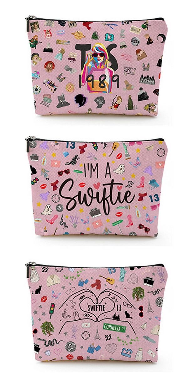PINK LETTER DOUBLE-SIDED PRINTED COSMETIC BAG_CWAB2247