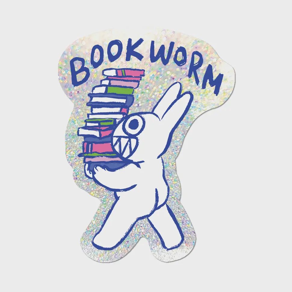 Bookworm by Apply - Die-Cut Sticker (bookish)