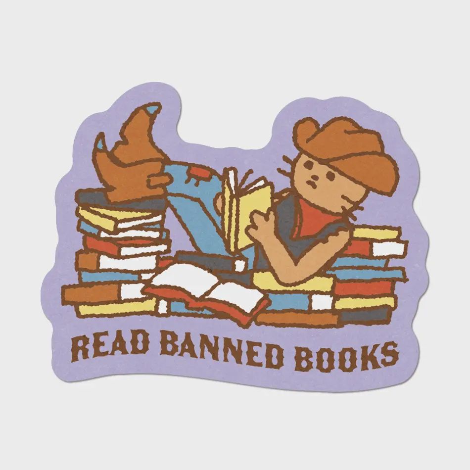 Read Banned Books by Apply - Die-Cut Sticker (Back to School)