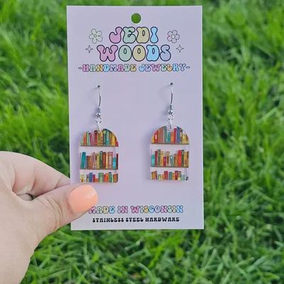 Bookish Bookshelf Arch Earrings