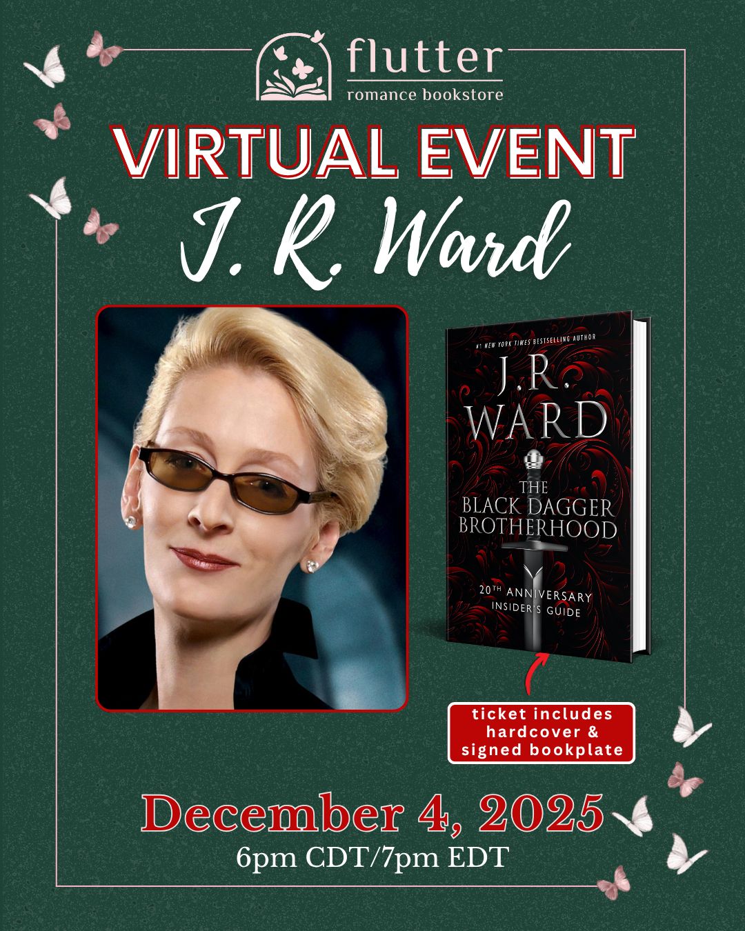The Black Dagger Brotherhood: A Virtual Night with J.R. Ward + Signed Bookplate (12/04/25)
