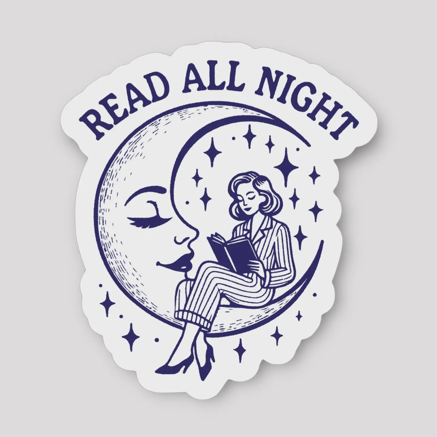 Reading All Night Bookish Sticker