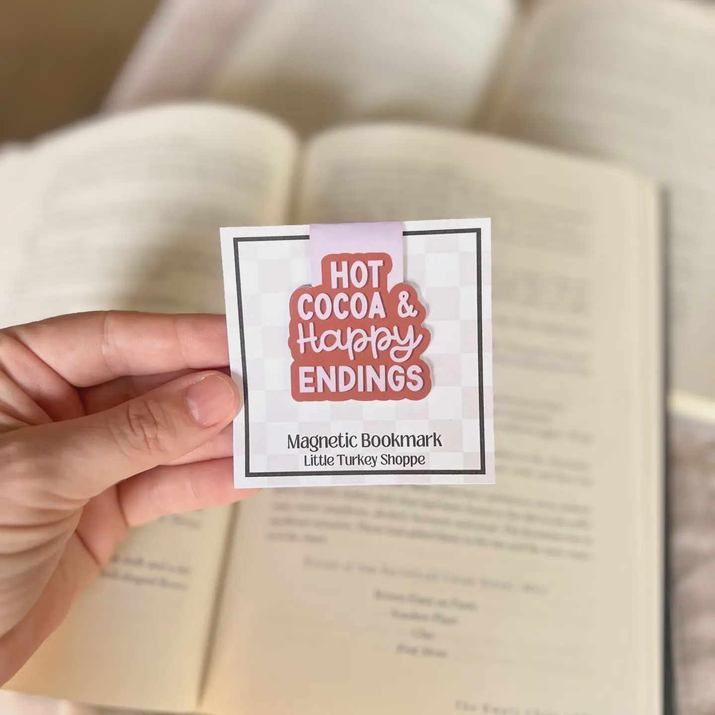 Hot Cocoa and Happy Endings Magnetic Bookmark