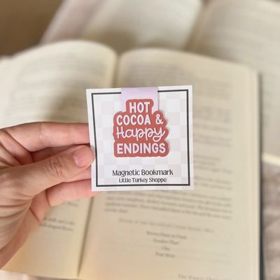 Hot Cocoa and Happy Endings Magnetic Bookmark