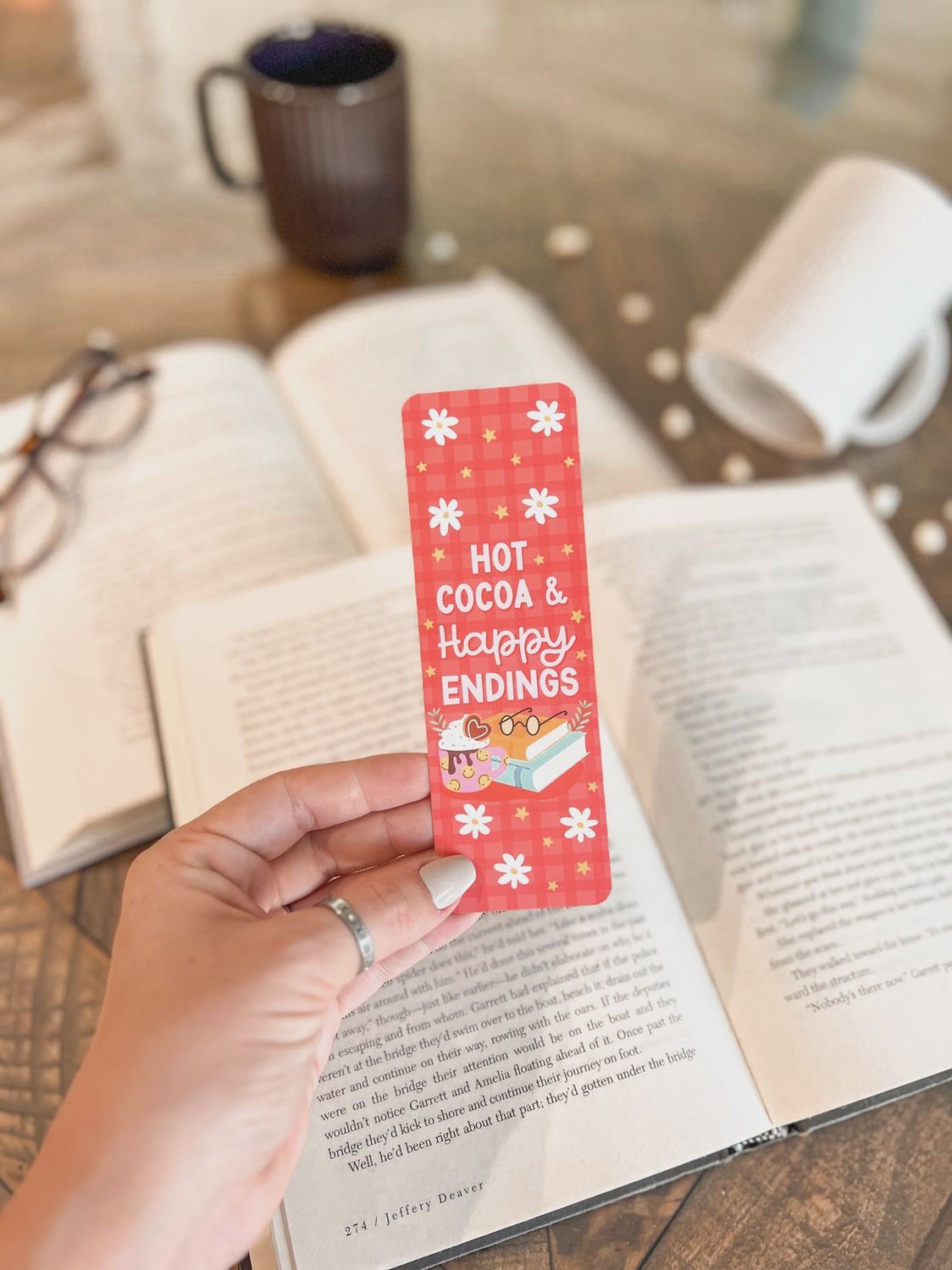 Santa Hot Chocolate Bookmark, Christmas