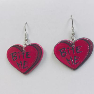 Acrylic Dracula Bite Me Earrings
