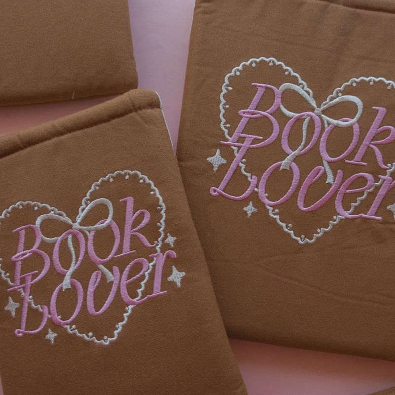 Book Lover Embroidered Book/Kindle Sleeve