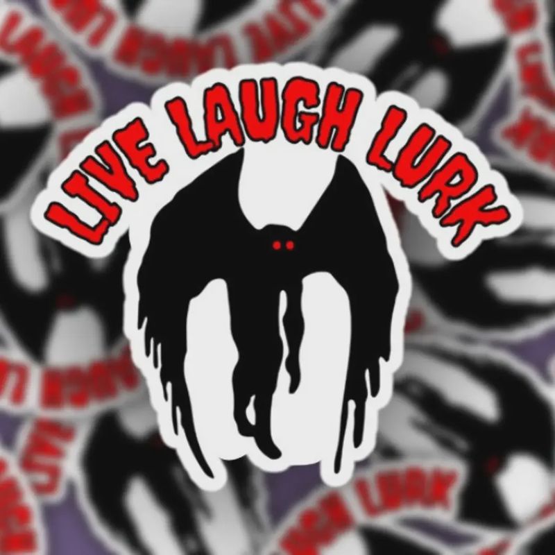 Mothman Sticker - Live Laugh Lurk Cryptids