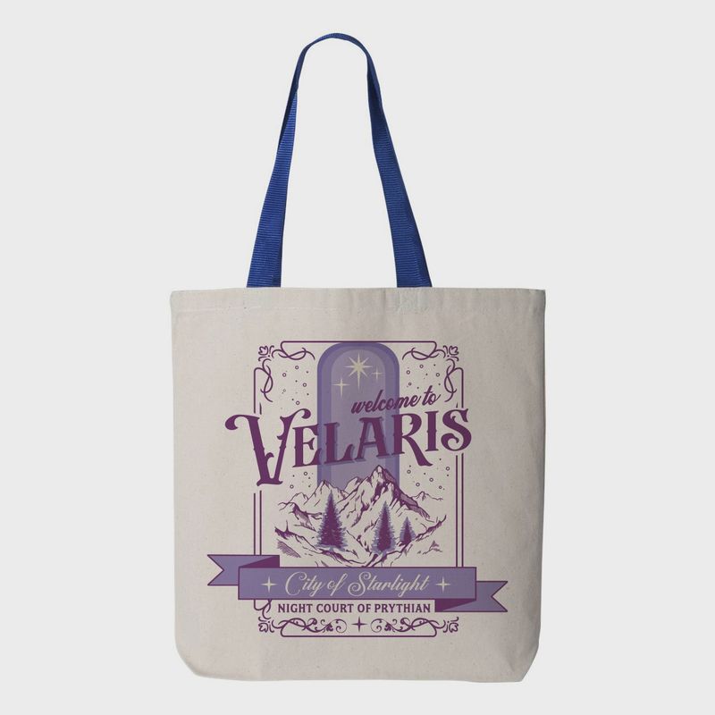 Velaris Destination Graphic Contrast Color Handle Tote Bag