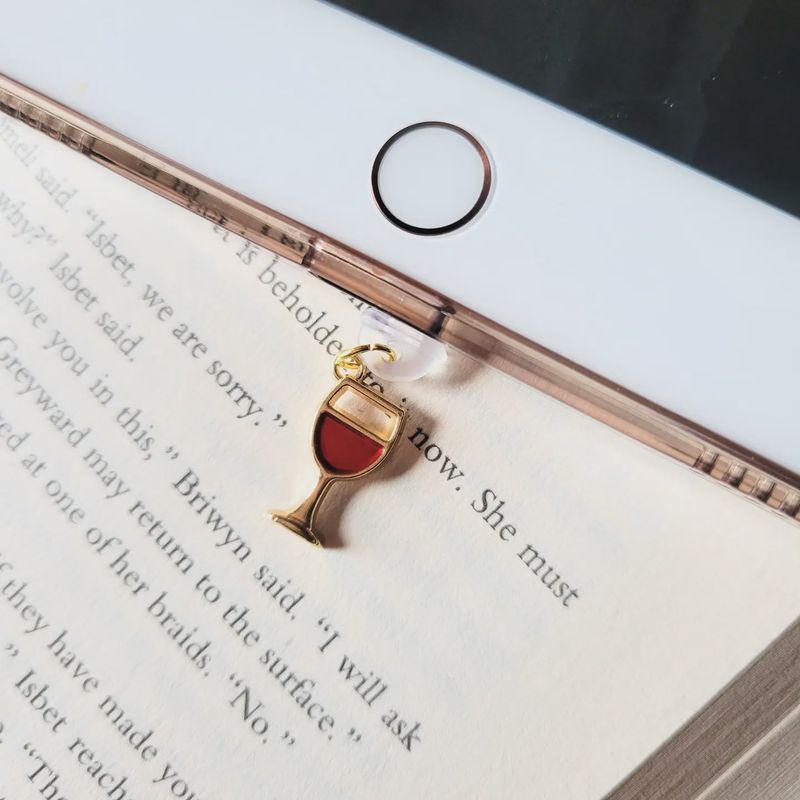 Wine Glass Gold Kindle Accessory Dust Plug Charms USB Type C