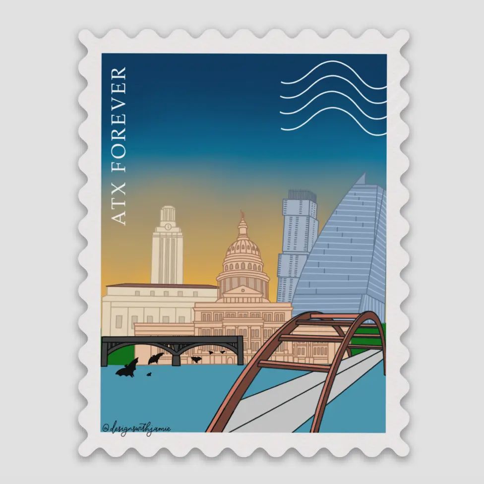 Austin Stamp Sticker