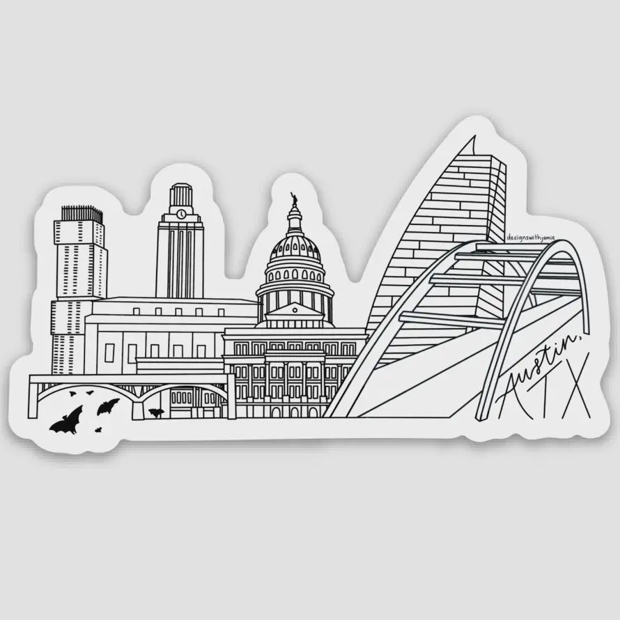 Austin Skyline Sticker