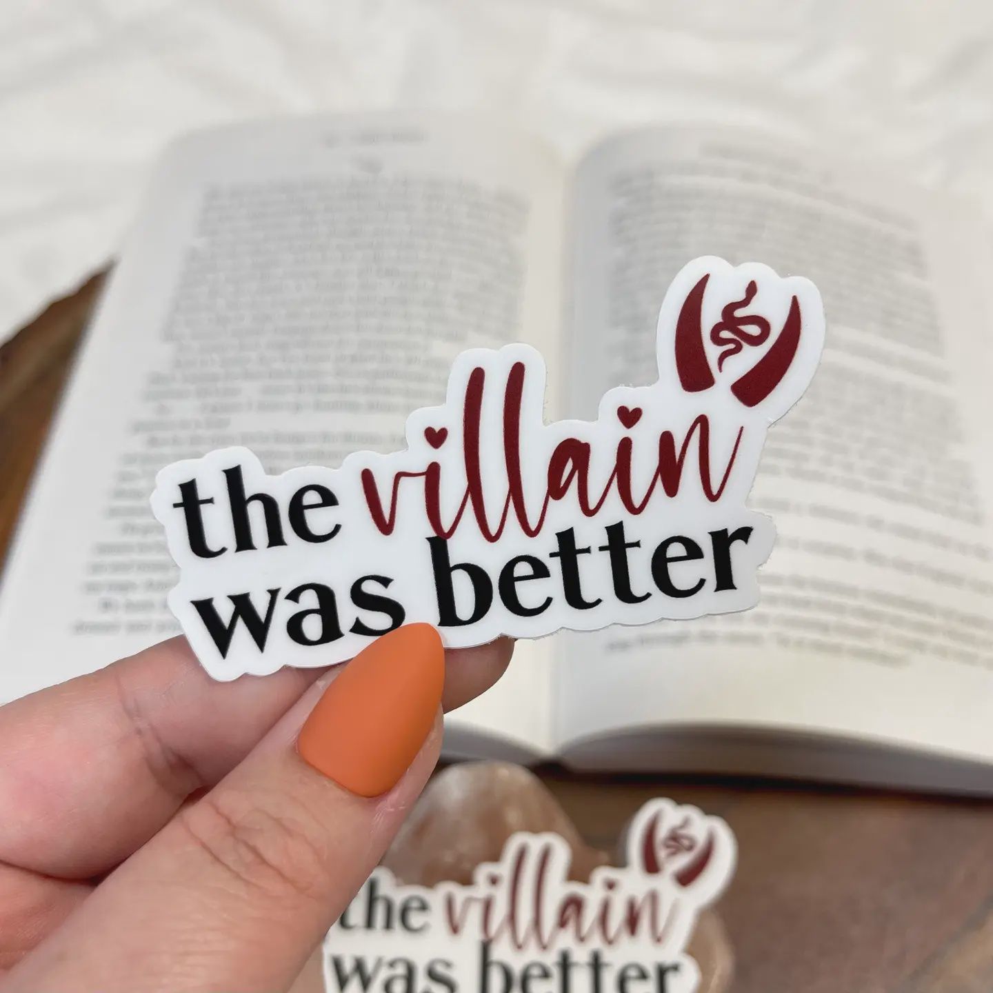 The Villain was Better Vinyl Bookish Sticker