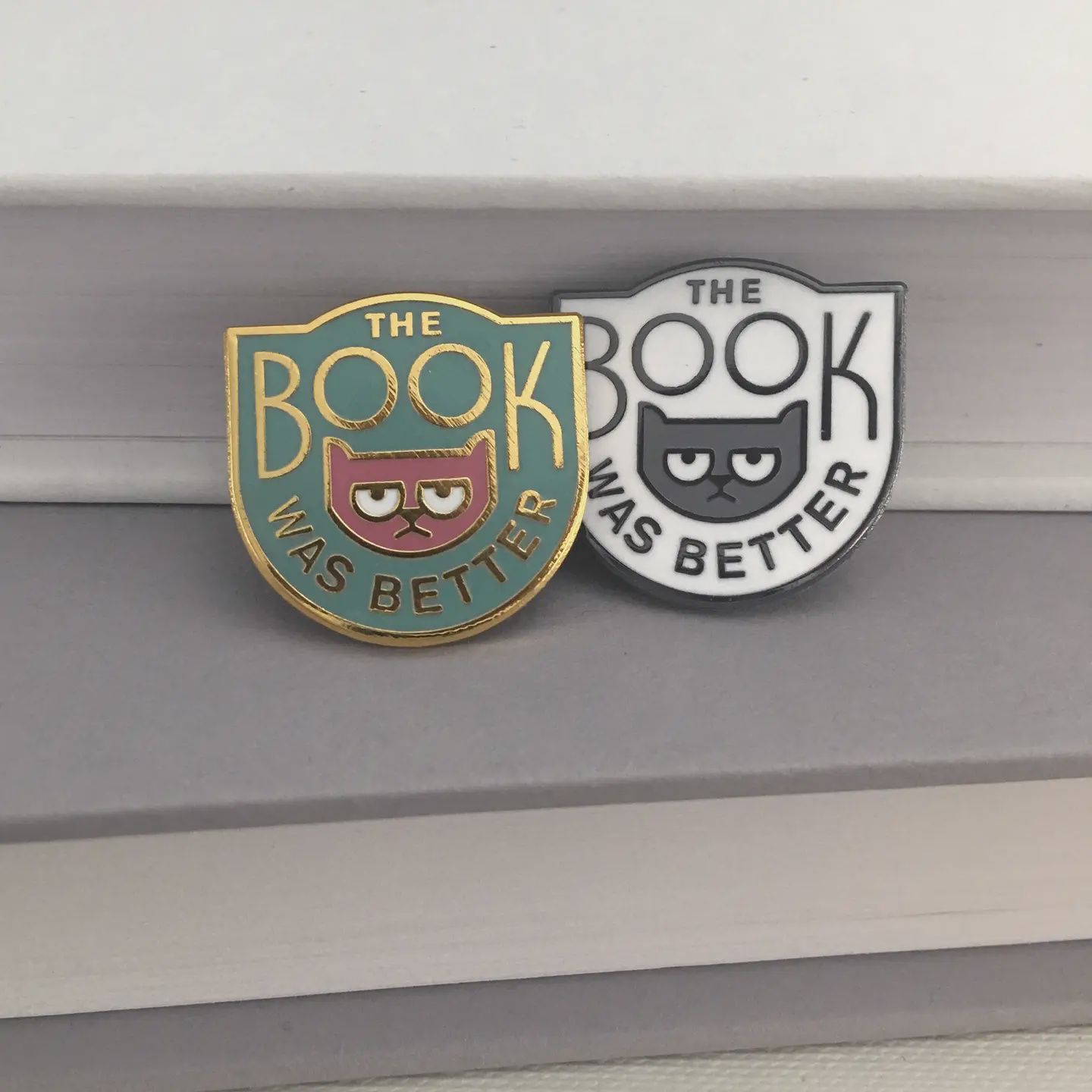 The Book Was Better Enamel Pin - Book Snob Cat Pin