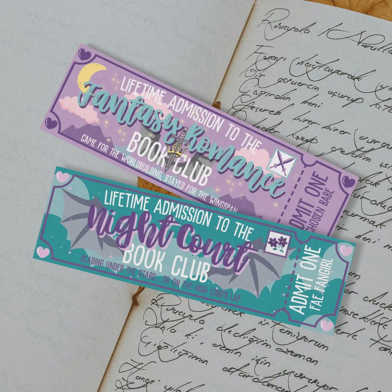 Night Court/Fantasy Romance Book Club Dual-Sided Matte Cardstock Bookmark