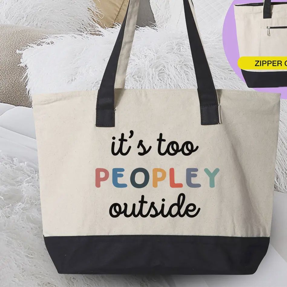 It&#39;s Too Peopley Outside - Funny Introvert Book Tote Bag