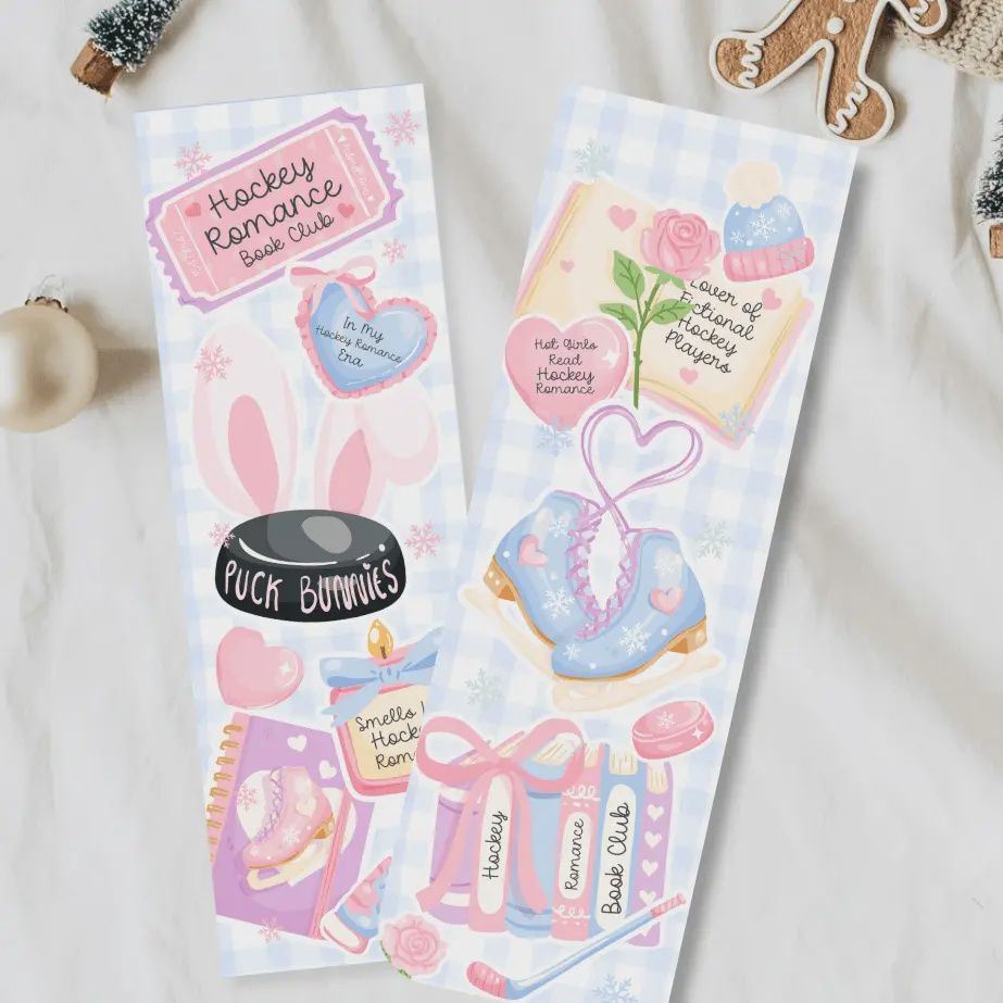 Hockey Romance Lover Dual-Sided Matte Cardstock Bookmark