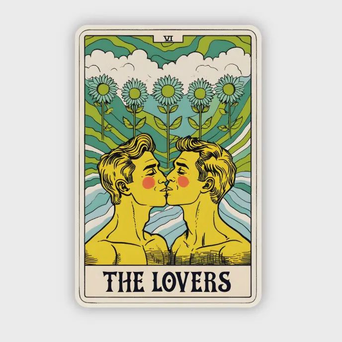 The Lovers Tarot Card Sticker (1)