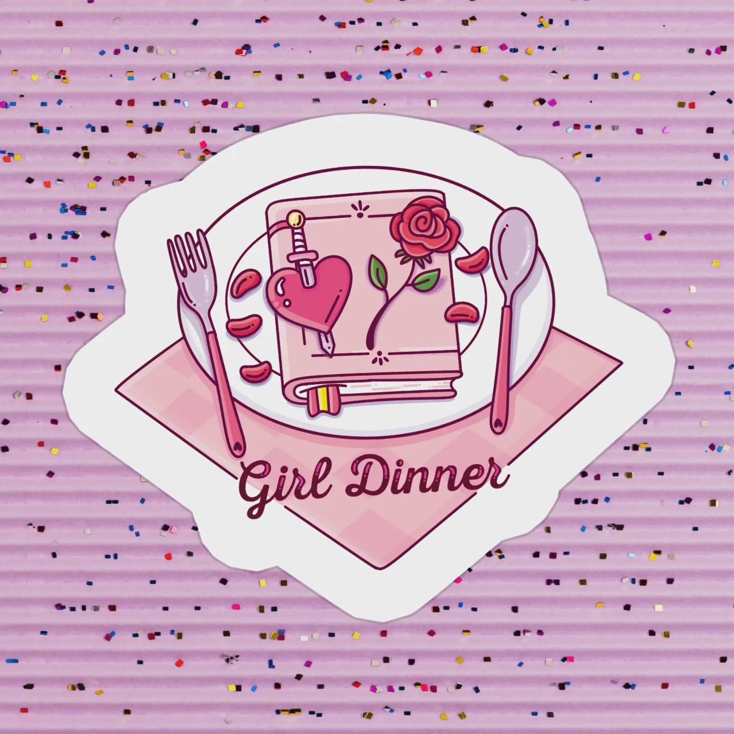 Girl Dinner Book Sticker