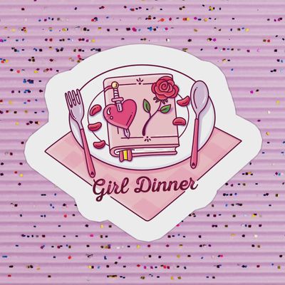 Girl Dinner Book Sticker