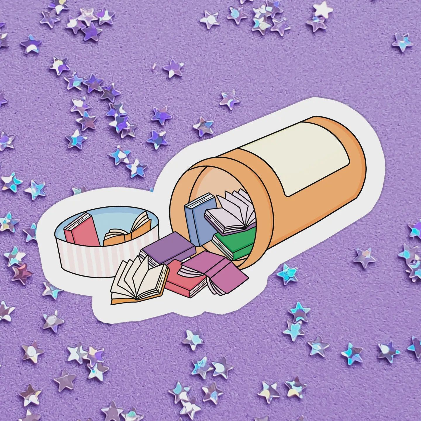 Book Pill Bottle Sticker