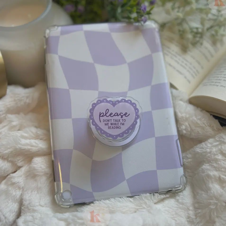 Please don‚Äôt talk kindle grip | coquette kindle grip | kobo Purple Heart MKG
