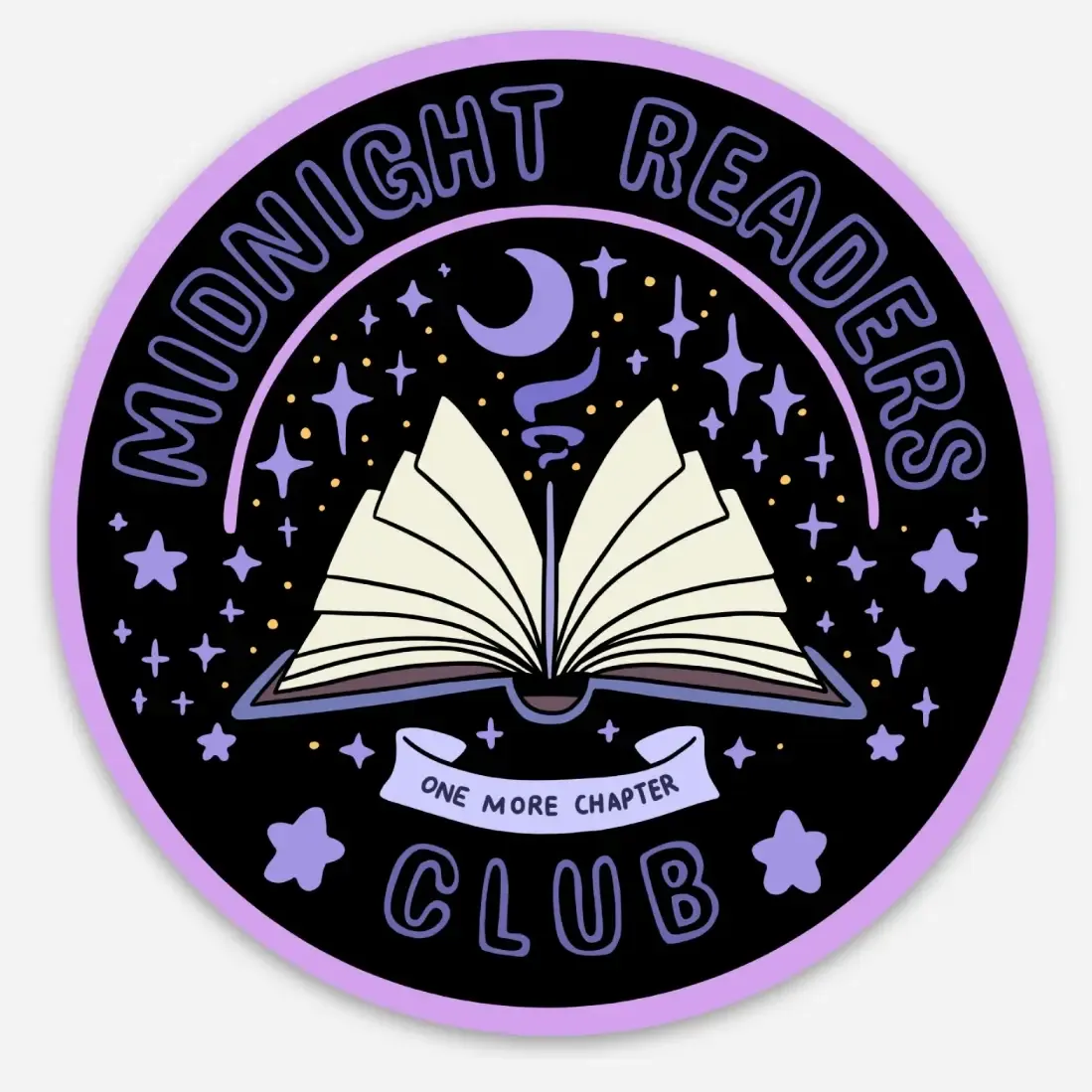 Midnight Readers Book Club Die Cut Sticker