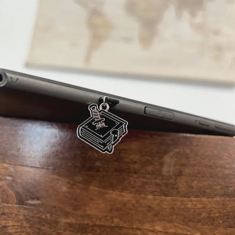 Black Book with Dagger Kindle Charm