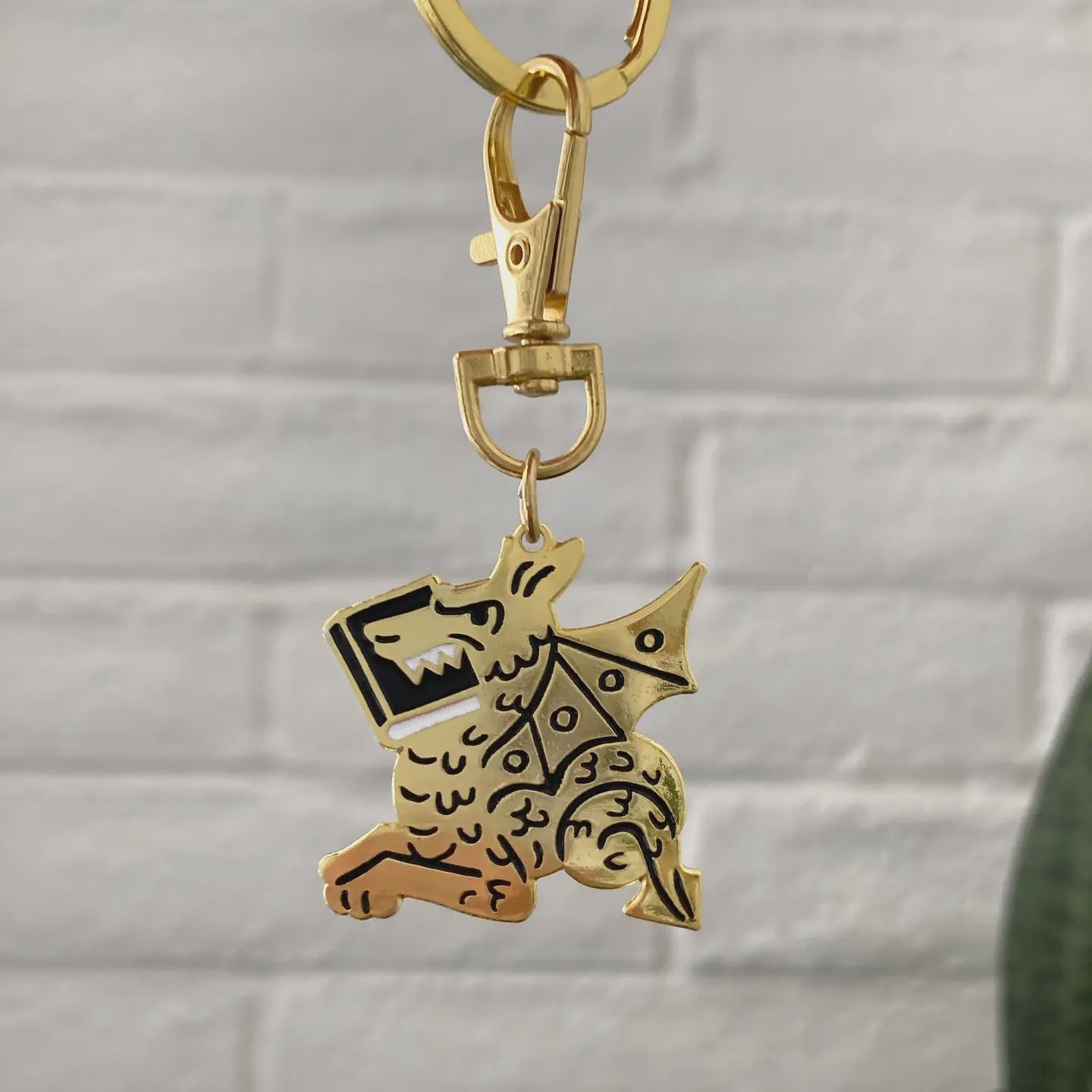 Book Dragon keychain + bag charm, Option: default