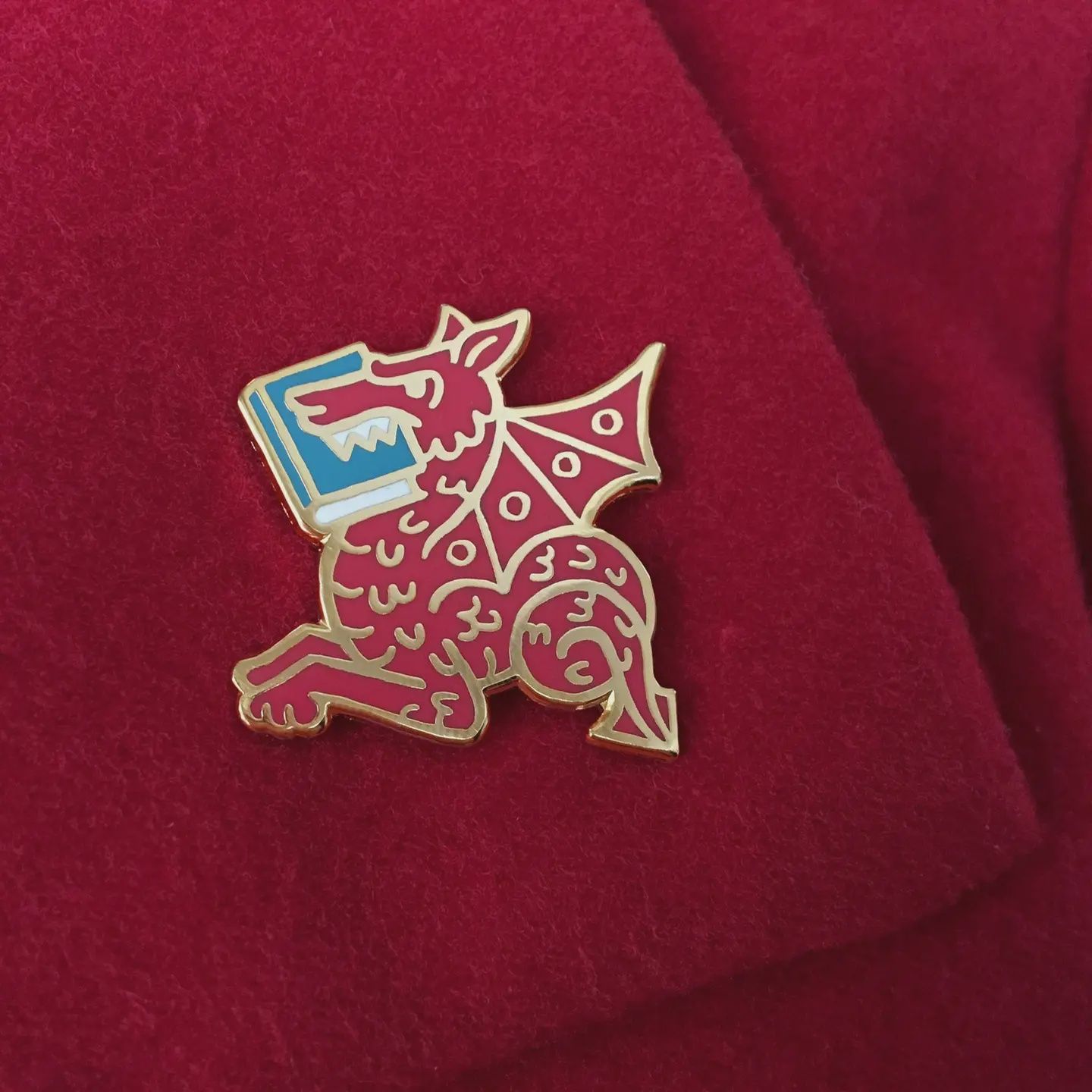Book Wyrm enamel pin - Book Dragon pin in 4 colors