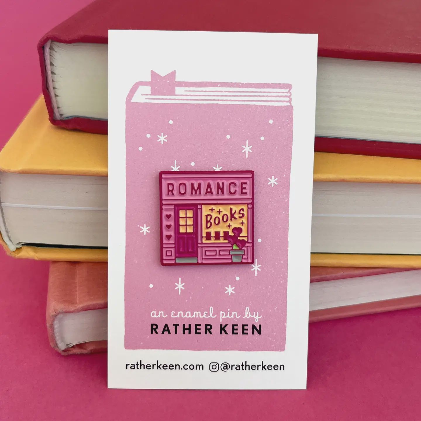 Romance Bookshop enamel pin