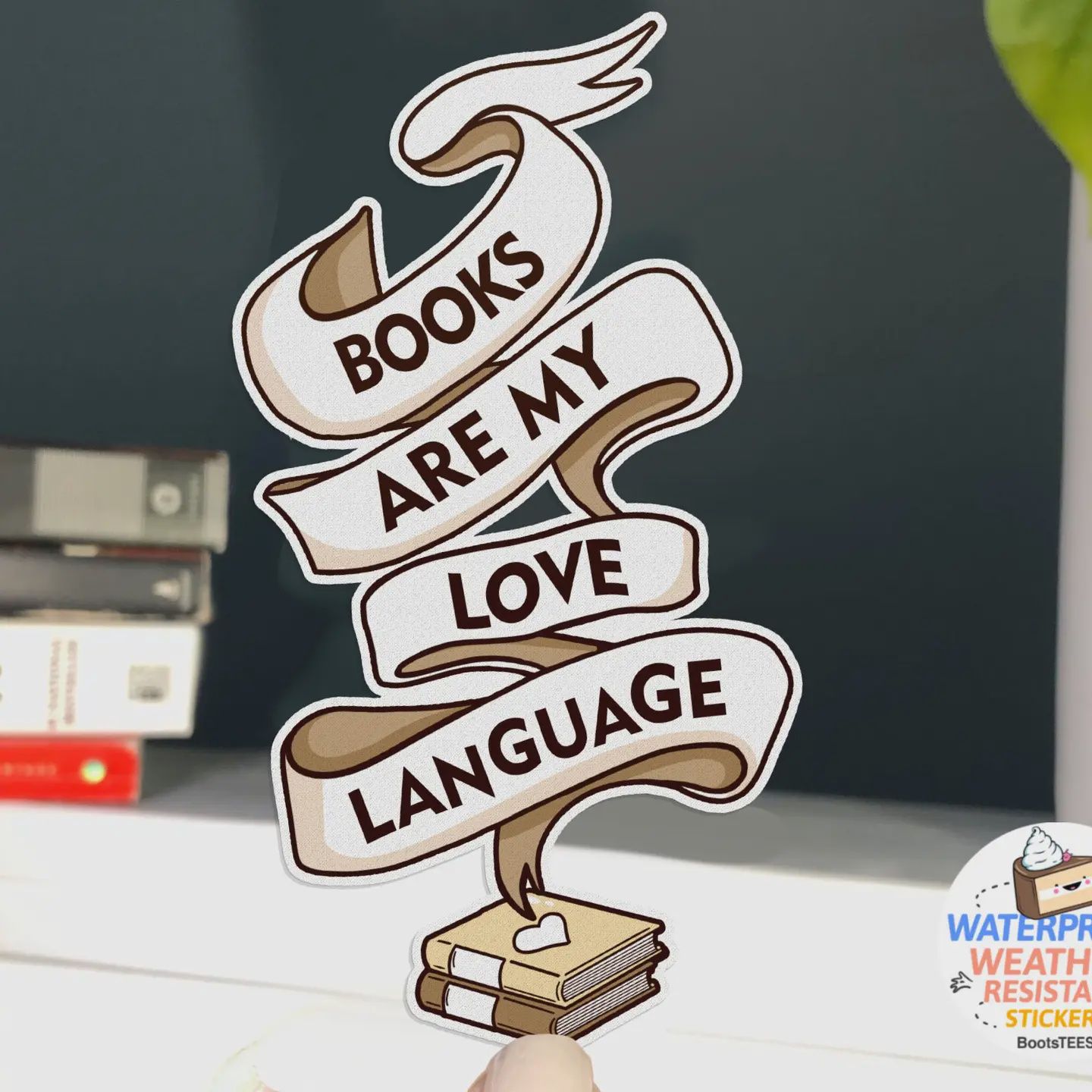 Books Are My Love Language Sticker, 3" Reading Decal