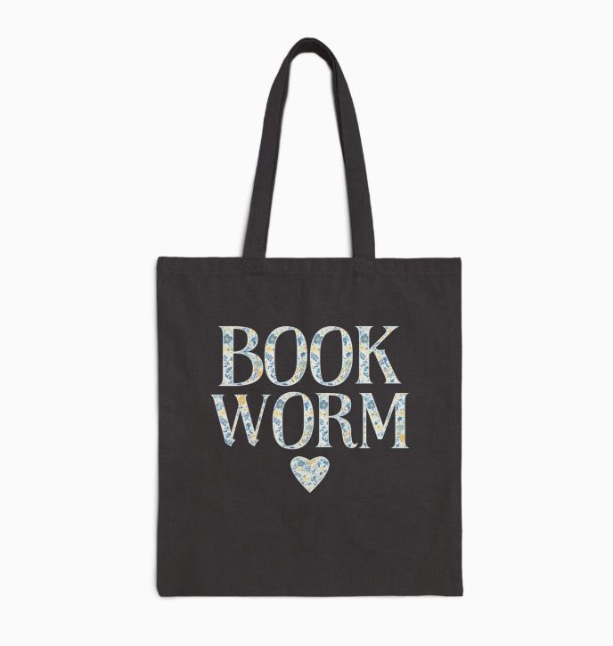 Cute Bookworm Tote Bag