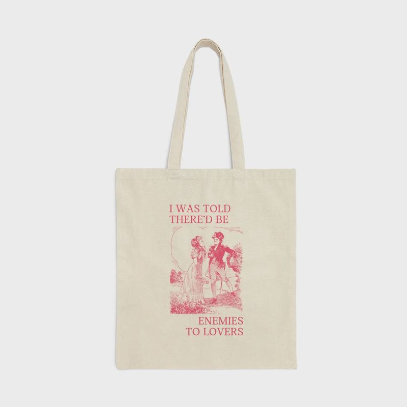 Book Lover Tote Bag: Enemies to Lovers Romance Trope