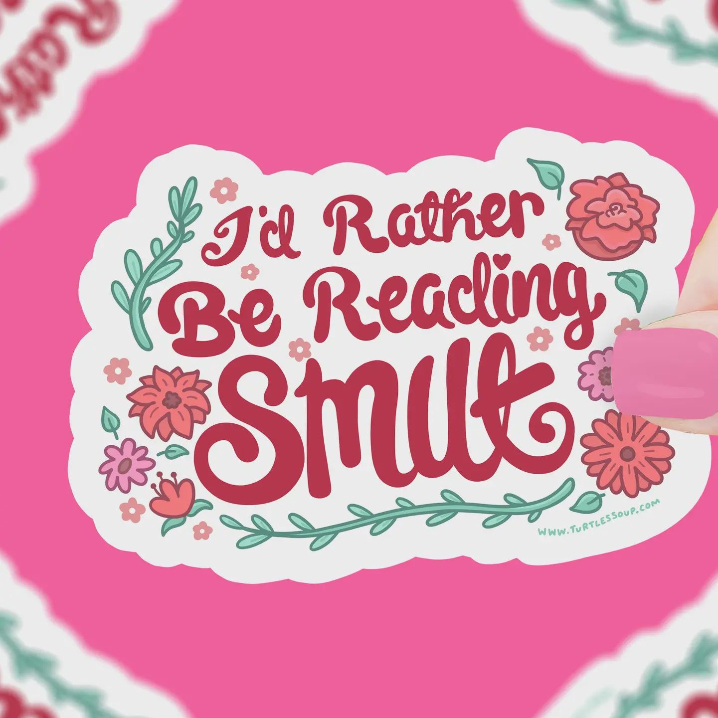 I'd Rather Be Reading Smut Spicy Novel Vinyl Sticker