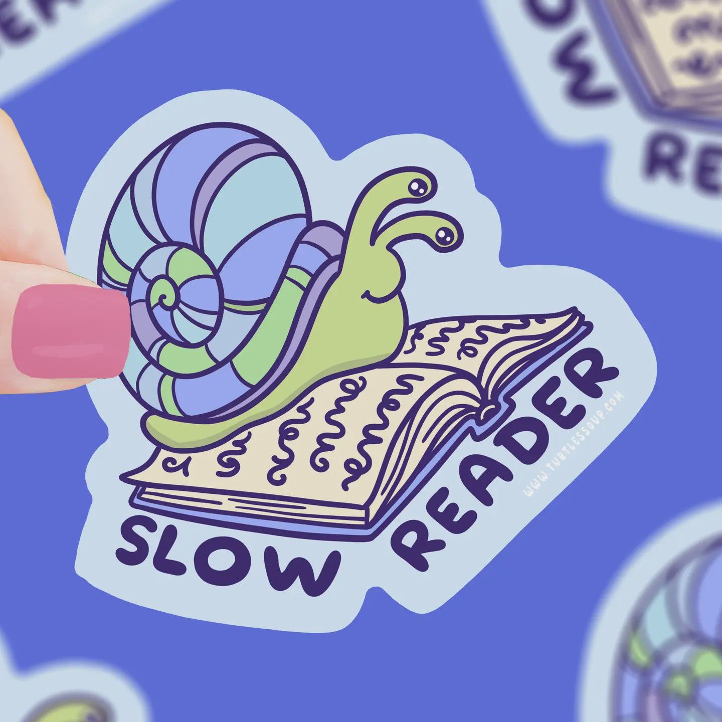 Slow Reader Snail Bookish Vinyl Sticker
