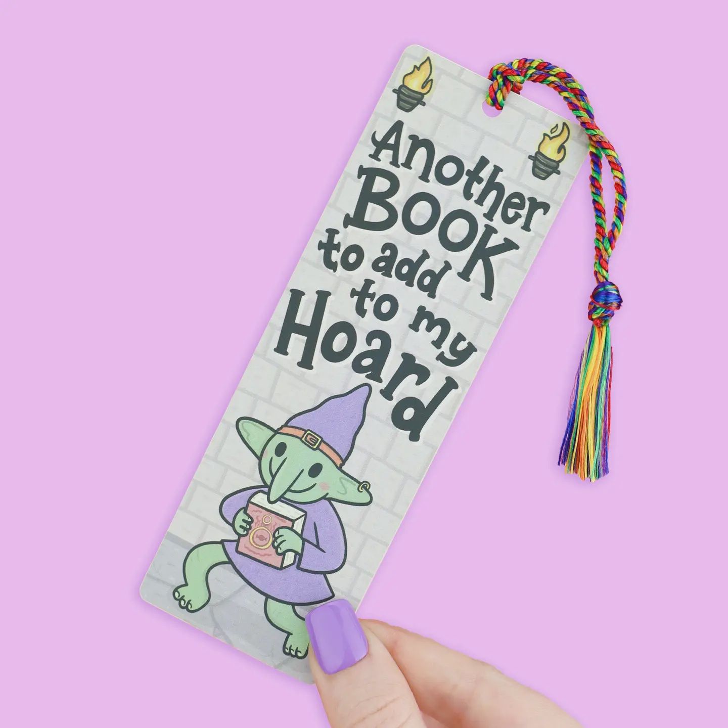 Book Hoarder Goblin, Fantasy, Bookish, Bookmark with Tassel