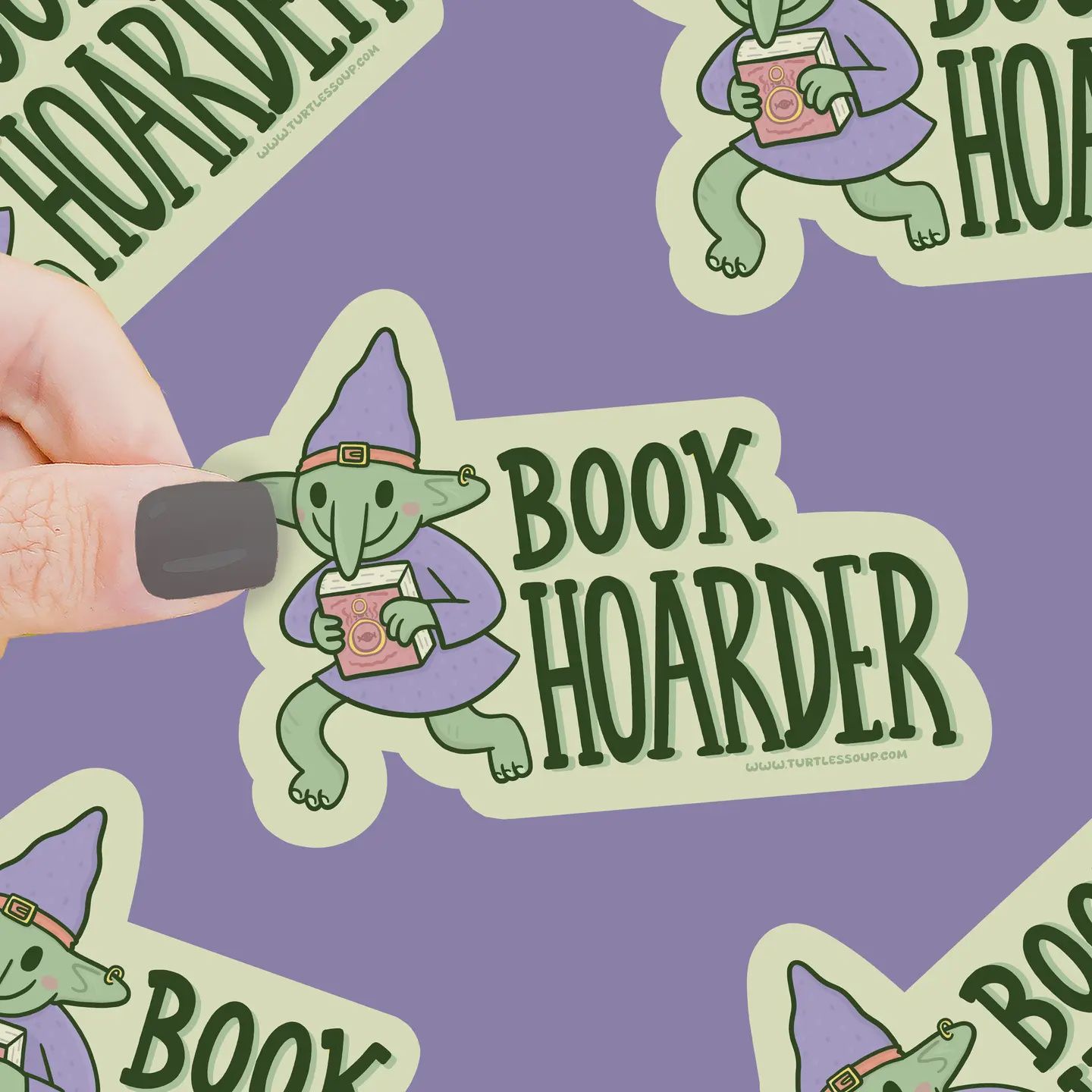 Book Hoarder | Goblin | Fantasy | Bookish | Vinyl Sticker