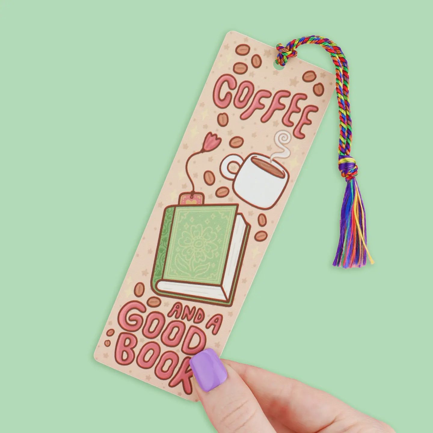 Coffee and A Good Book, Cozy, Bookish, Bookmark with Tassel