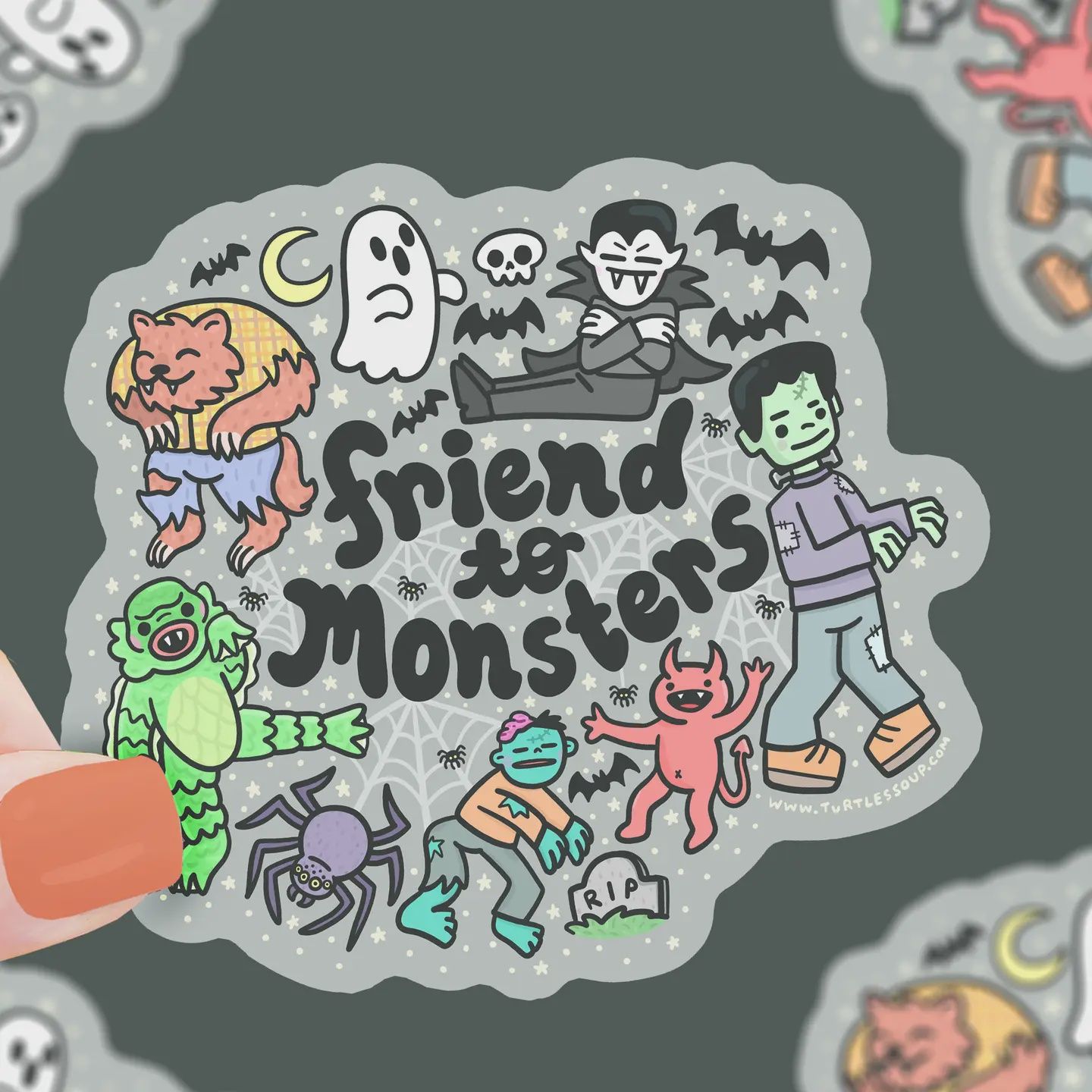 Friend To Monsters Halloween Vinyl Sticker