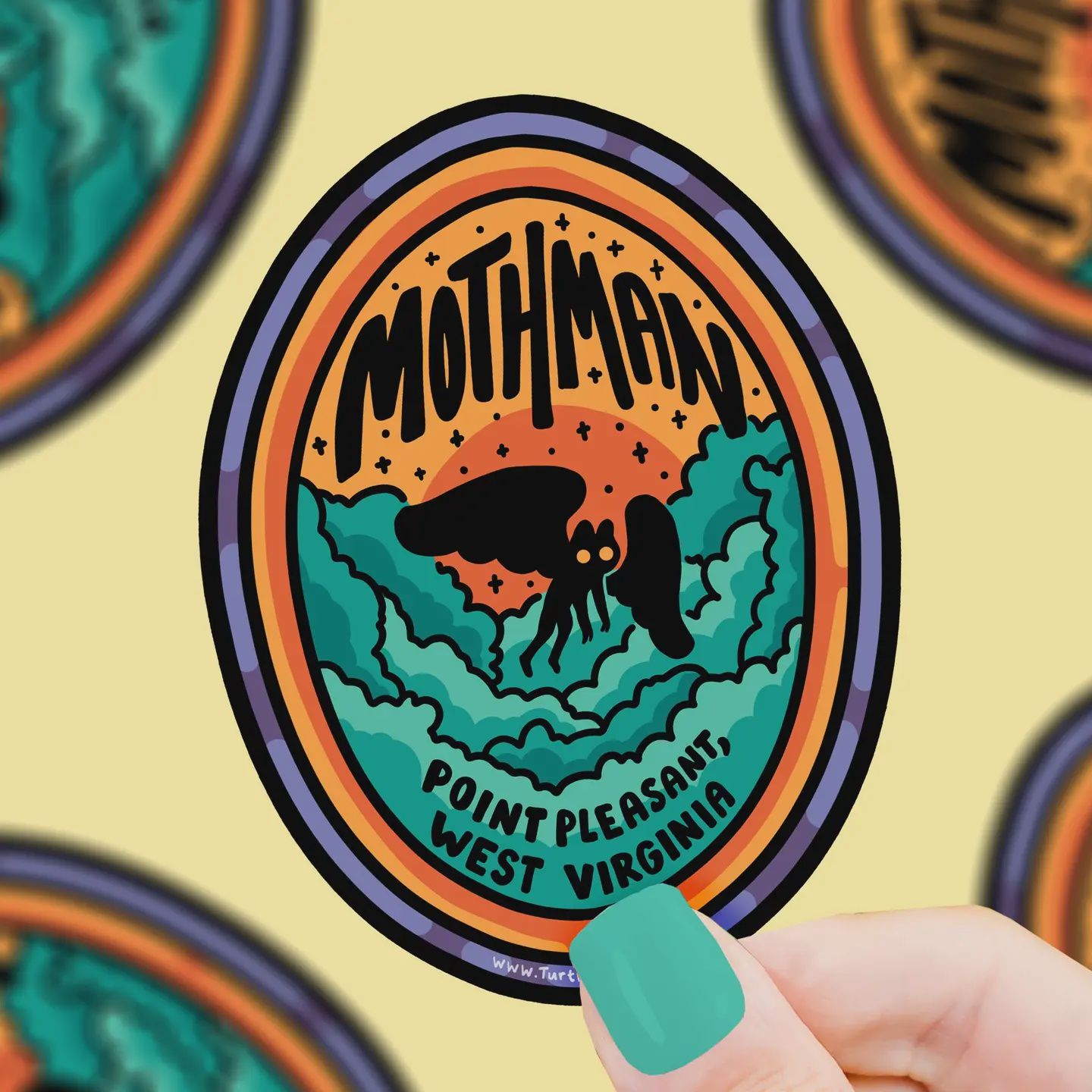 Mothman Cryptid Location Sighting Vinyl Sticker
