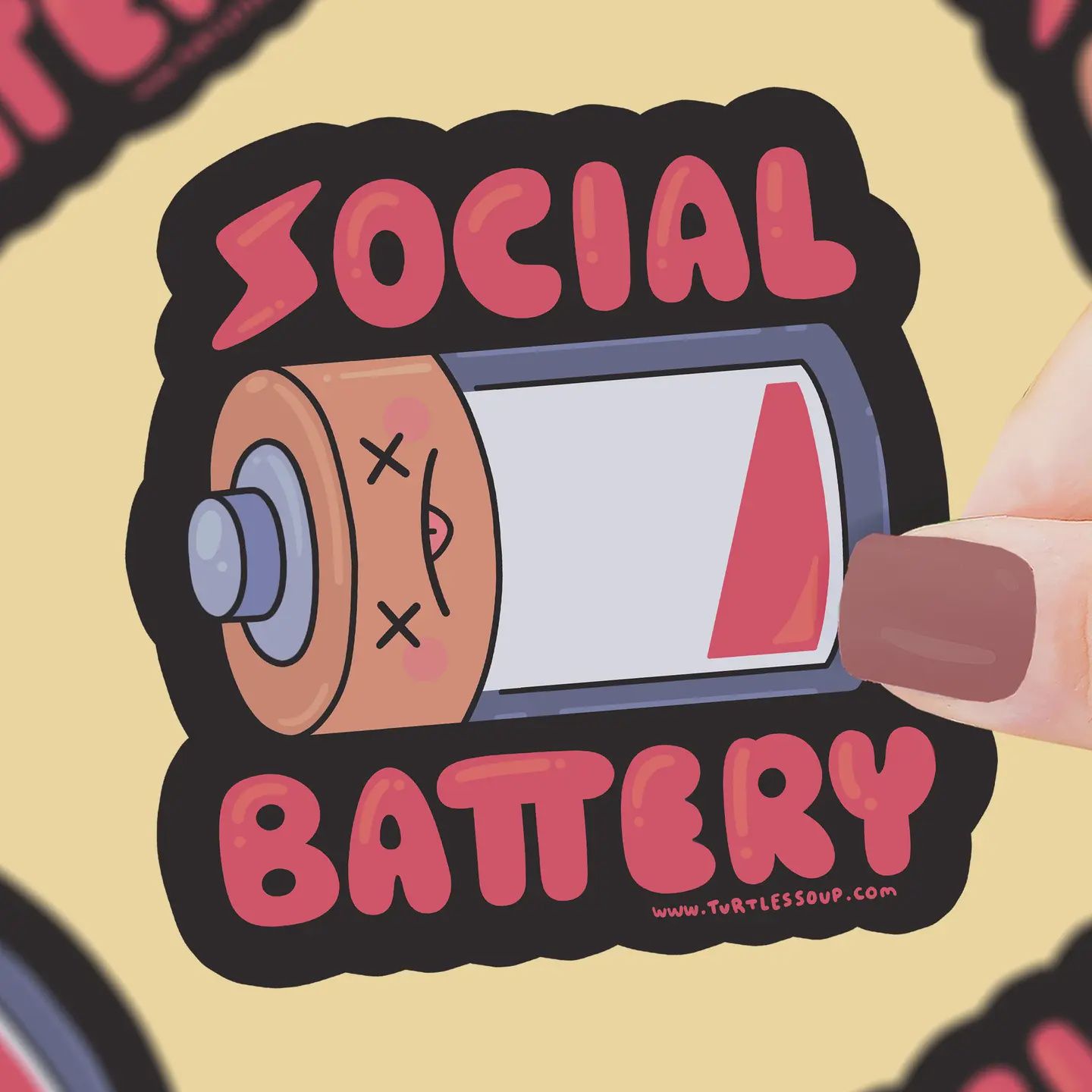 Social Battery Empty Introvert Vinyl Sticker