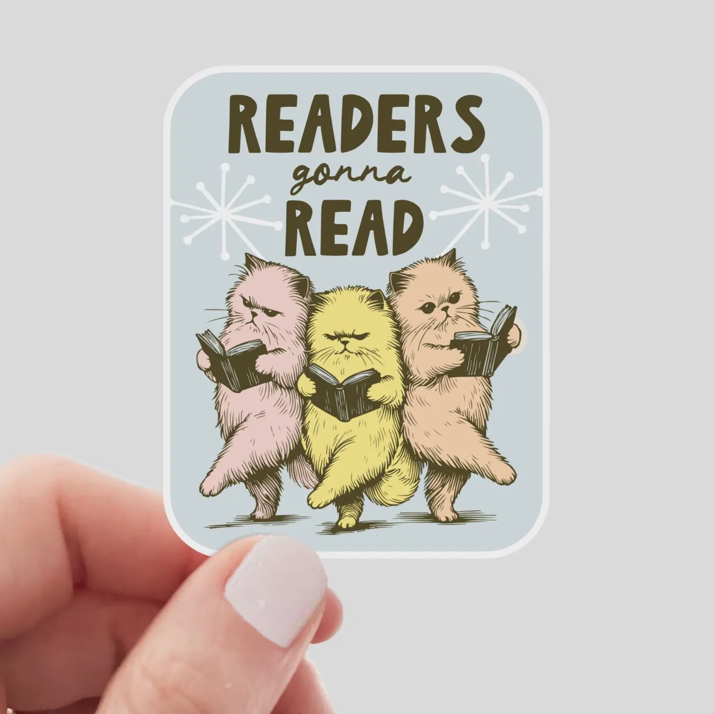Readers Gonna Read Sticker - Books, Bookshop, Cats, Kittens