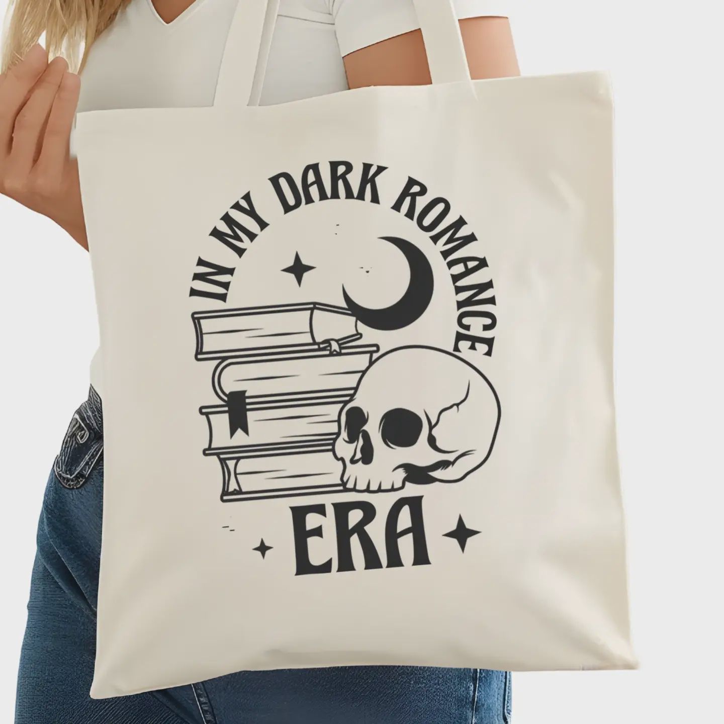 In My Dark Romance Era Bookish Tote Bag – Reading Tote For Book Lovers – Book Reader Bag - Romance Reader Tote - Book Store