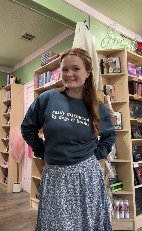 Easily Distracted By Dogs &amp; Books Indigo Blue