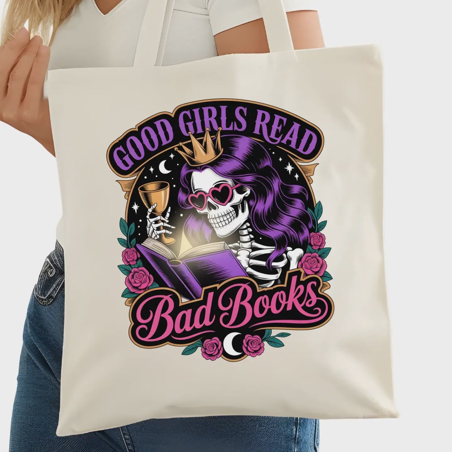 Good Girls Read Bad Books Smutty Romance Bookish Tote Bag – Reading Tote For Book Lovers – Book Reader - Romance Reader Tote - Book Store