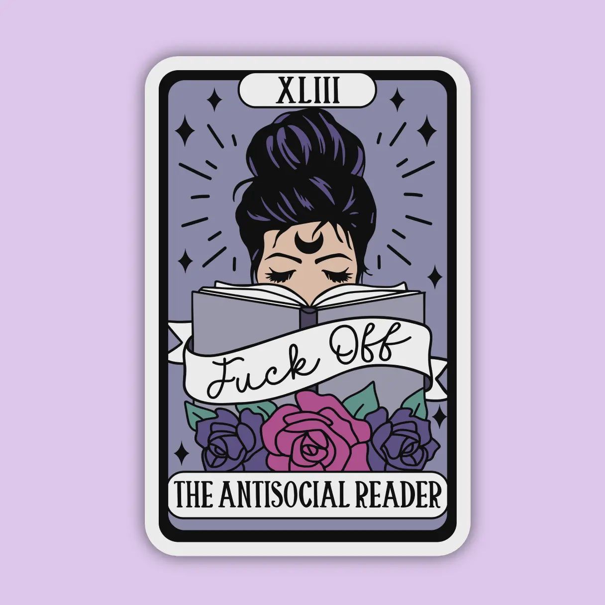 Antisocial Reader, Tarot Sticker, Laptop Sticker