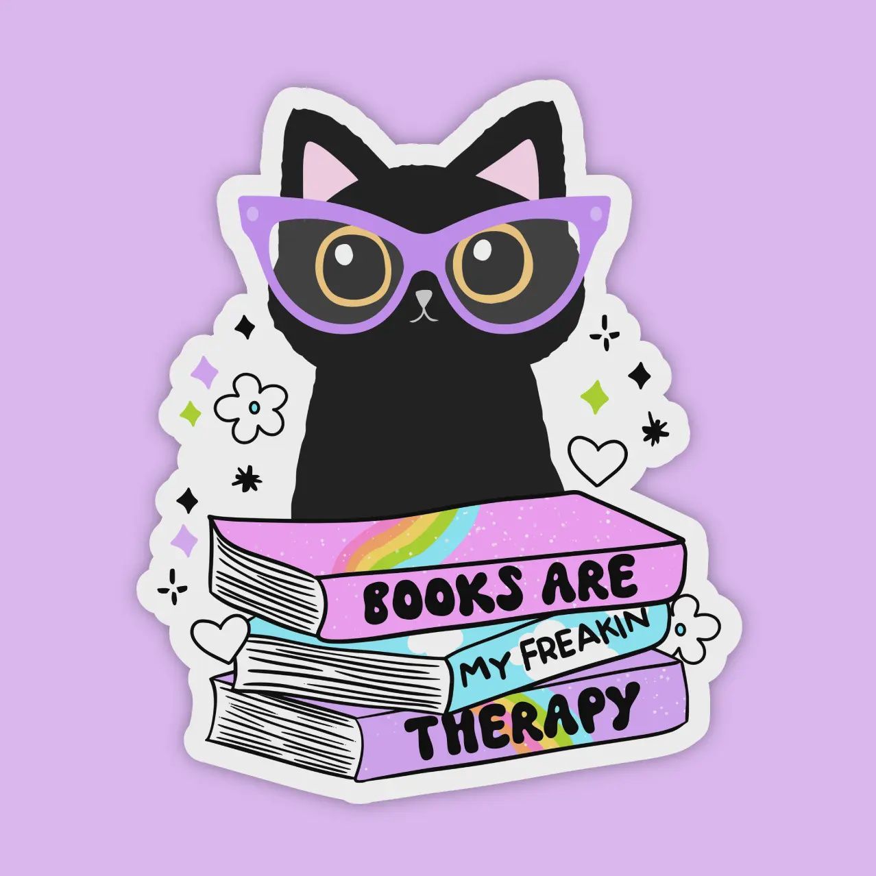 Bookish Sticker, Sticker For Readers, Books Are My Therapy
